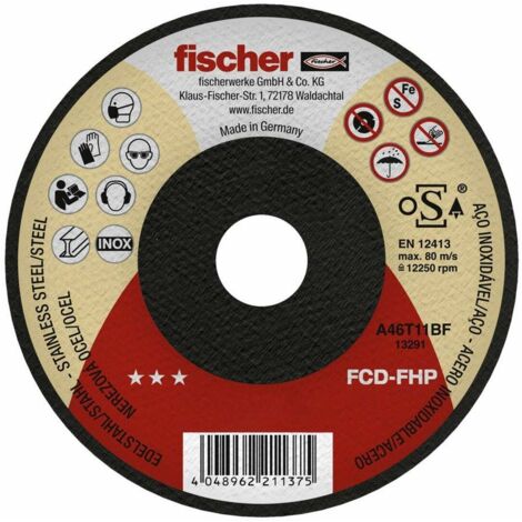 FISCHER FCD-FHP Disco da taglio Ø115x1x22,23 per acciaio inossidabile 531688