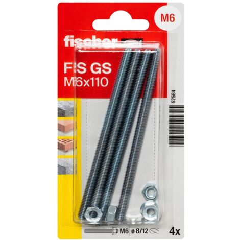 Fischer Gewindeanker FIS M6 x 110 mm - 4 Stück Gewindestangen