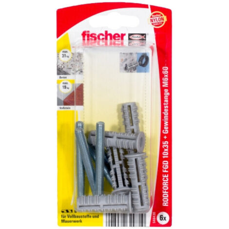 Fischer Gewindestangendübel 6.0 x 35 mm - 6 Stück Dübel