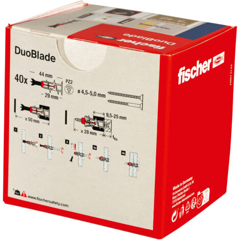 Fischer Gipskartondübel DuoBlade 44 mm - 40 Stück Dübel
