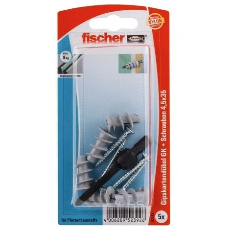 Fischer Gipskartondübel GK S 22 mm - 5 Stück Fischer Gipskartondübel GK 52392 Fischer Gipskartondübel Fischer