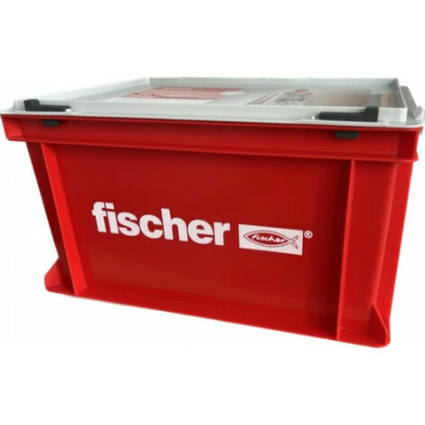 Fischer Handwerker Koffer groß L-Boxx, Rot 40x30x22 cm - leer -