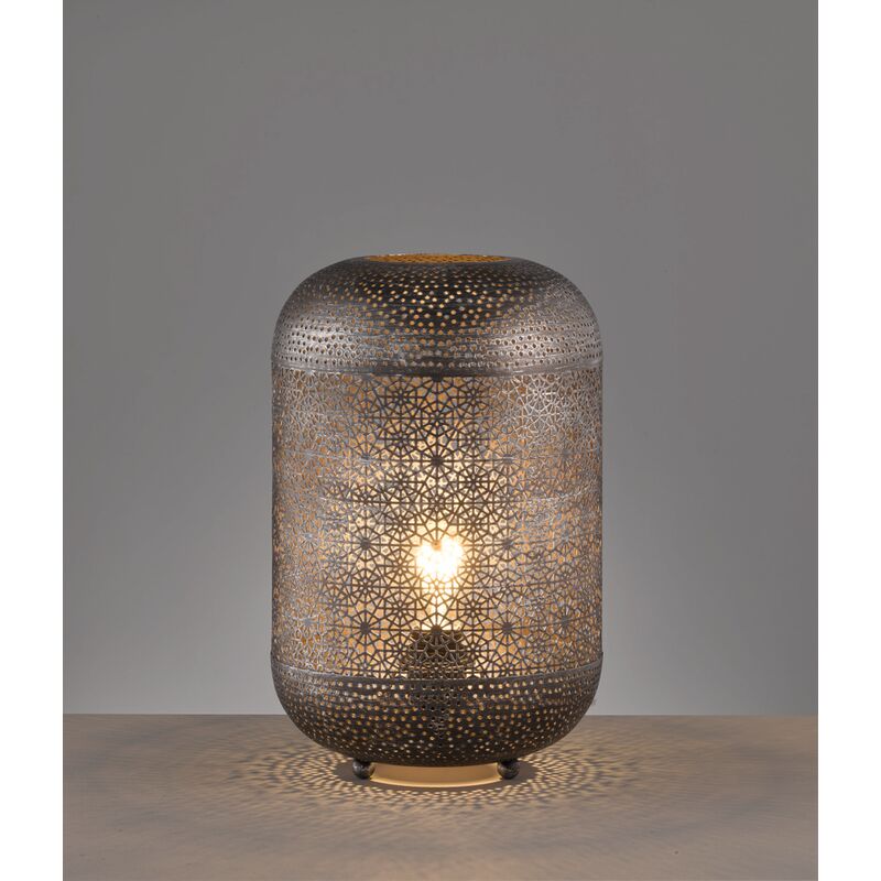 

Fischer & Honsel Brilliant 50387 Velvet - Lámpara de mesa (1 bombilla E27, máx. 40 W, con interruptor de cuerda) - Argent Antique