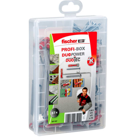 Fischer Juego de espiches con tornillo PROFI-BOX DUOPOWER 87 pzas