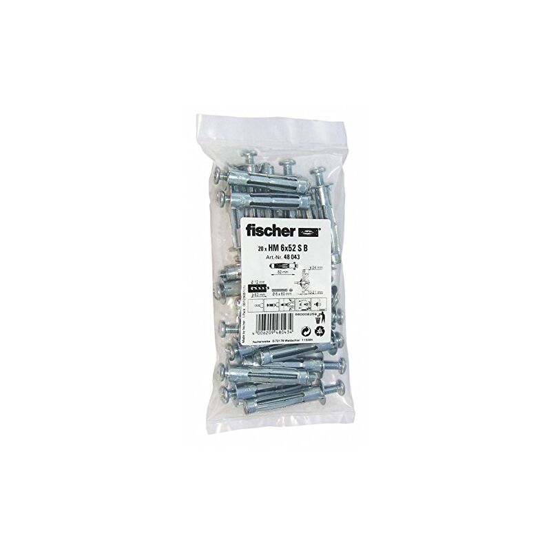 

Fischer - La Cavidad Metálica De Fijación Hm 6X52 Sb (20) El Artículo 048 043 Cantidad: 1