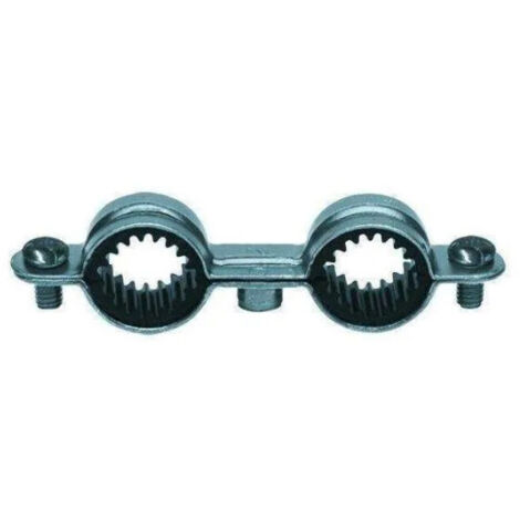 Fischer – Lot de 10 colliers de fixation murale isophoniques Ø16mm – Acier zingué blanc – Pour tuyauteries cuivre, PVC, PER – Traitement bichromaté