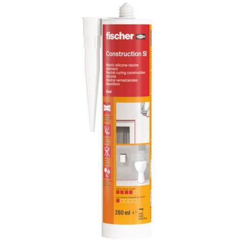 FISCHER - Mastic silicone batiment blanc 280 ml