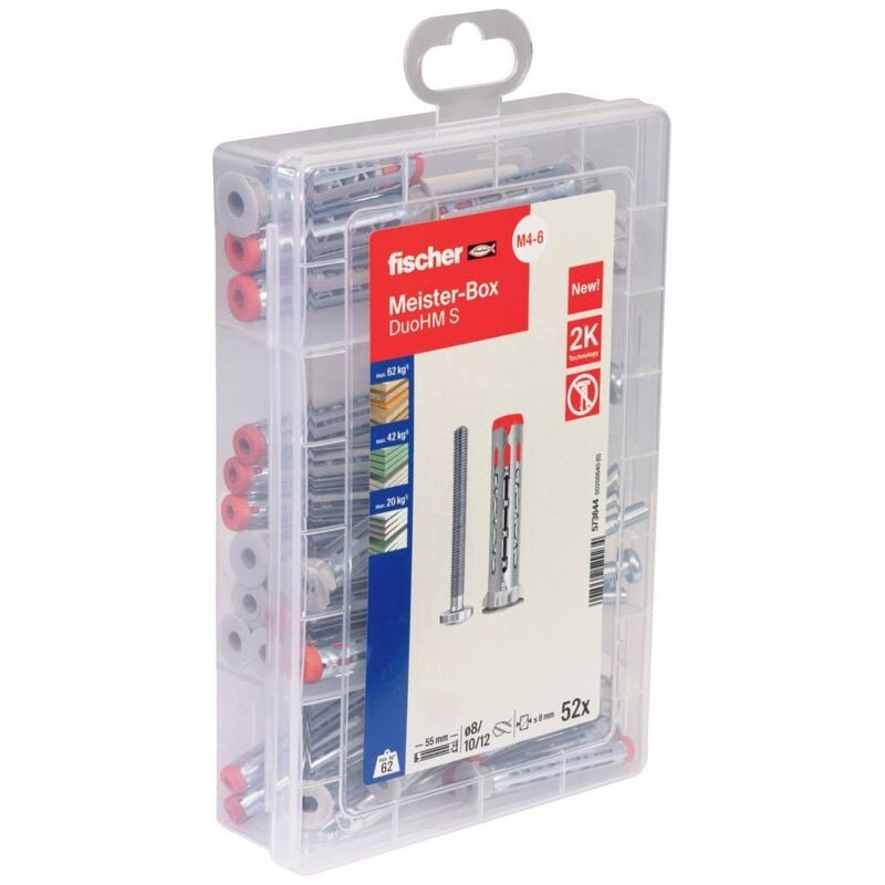 573644 MeisterboX DuoHM tx Cheville pour corps creux 55 mm 52 pc(s) - Fischer