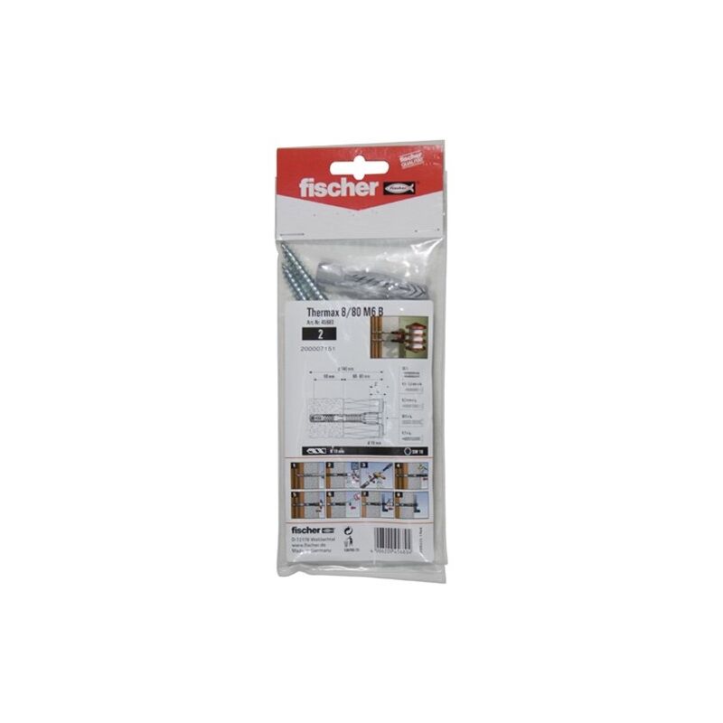 Fischer 517165 Thermax Lot De 2 Systèmes De Montage 10/180 M10 B
