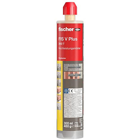 FISCHER MORTIER PUISSANT FIS V PLUS 300 T - MORTIER UNIVERSEL PUISSANT POUR BÃ©TON ET MAÃ§ONNERIE - 1 CARTOUCHE DE 300 ML