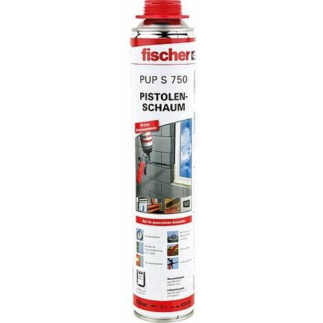 Fischer – Mousse polyuréthane expansive 750ml – Rendement jusqu'à 45 litres – Classe B2 pour colmatage murs et joints intérieurs