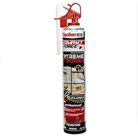 Fischer – Mousse polyuréthane manuelle 750 ml – Durcissement rapide – Sans CFC – Pour espaces confinés – Polyuréthane prépolymère