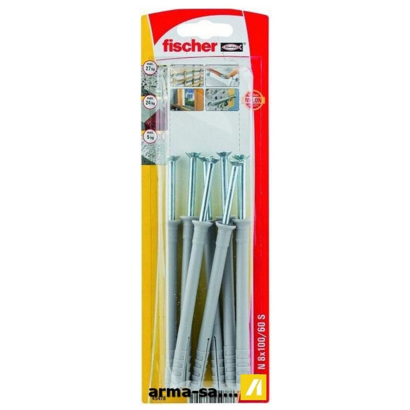 Fischer - 045478 n 8 x 100/60 s k nv Fissaggio a percussione 100 mm 8 mm 1 kit