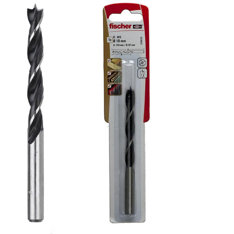 Punta trapano legno Fischer pl 4k ø4 mm punta in carburo lunghezza 75 mm