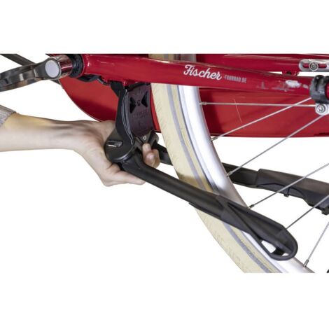 Fischer – Porte-vélo aluminium 50176 – Charge 80 kg – Pour vélos électriques et sièges enfants – Support à deux jambes pour stabilité accrue - Y342123