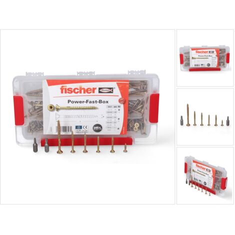 Fischer Power - Fast Box 245 Teile Sortimentsbox mit Premium-Spanplattenschraube