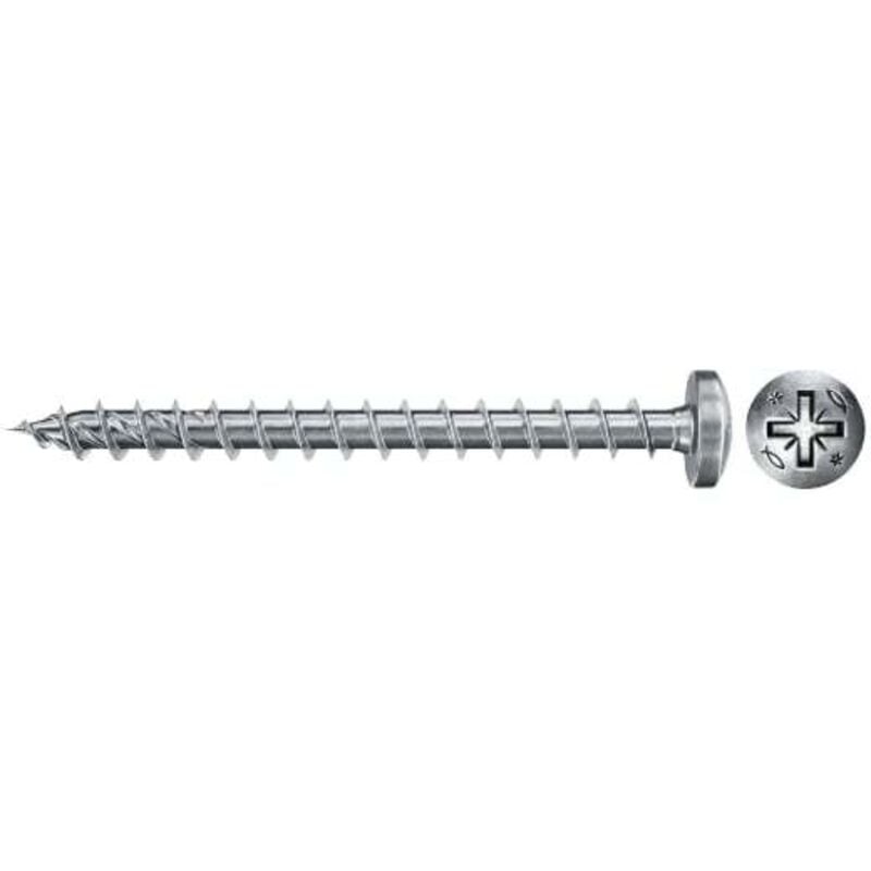 Vis PowerFast ii fpf ii pzf, 60x60 bc, Tête ronde, Entraînement pz, Filetage plein, Zingué, Boîte 100 Fischer 670537