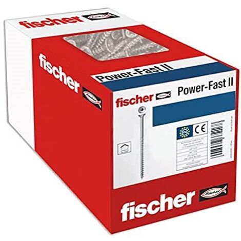 fischer Power-Fast II - scatola de viti speciali per legno 4,5x60mm, per avvitare de legno, collegare de legno massiccio o fissare parti in legno ,500 udde