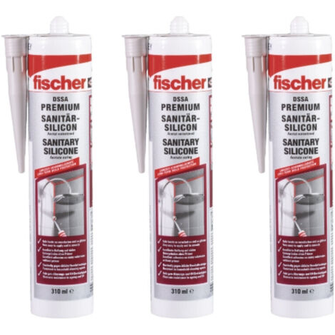 Fischer Sanitärsilicon DSSA 310 sanitärgrau (3 Stk.) - 573641