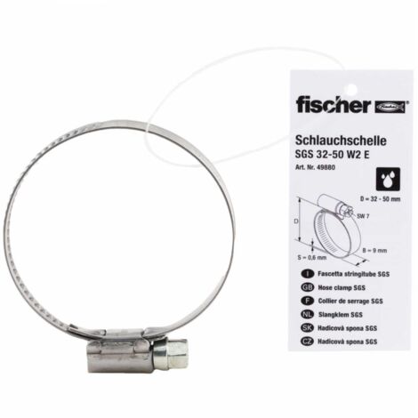 fischer Schlauchschelle SGS 32-50 W2 E 10 Stk