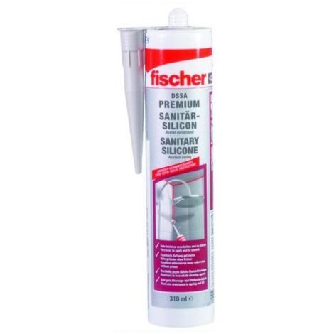 FISCHER - SILICONA SANITARIA PREMIUM DSSA - GRIS, 310 ML, 53102