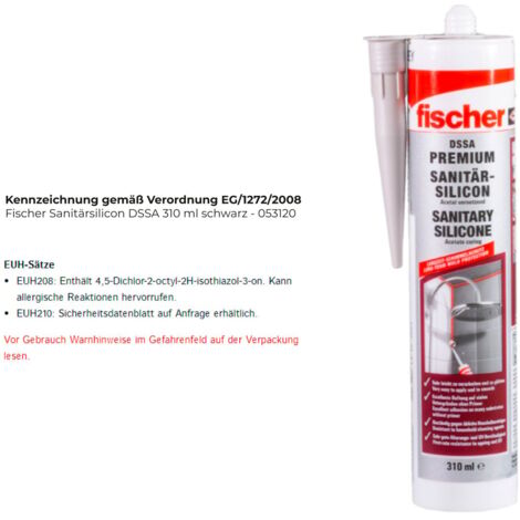 Fischer Silicone Sanitaire DSSA 310 ml noir - 053120
