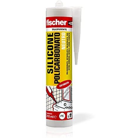 Fischer Silicone Sigillante per Policarbonato SNP 310 Trasparente, Neutro, Antimuffa, Multiuso per Superfici Plastiche, Calcestruzzo, Vetro, Senza Solventi, Inodore, Uso Esterno/Interno, 9384