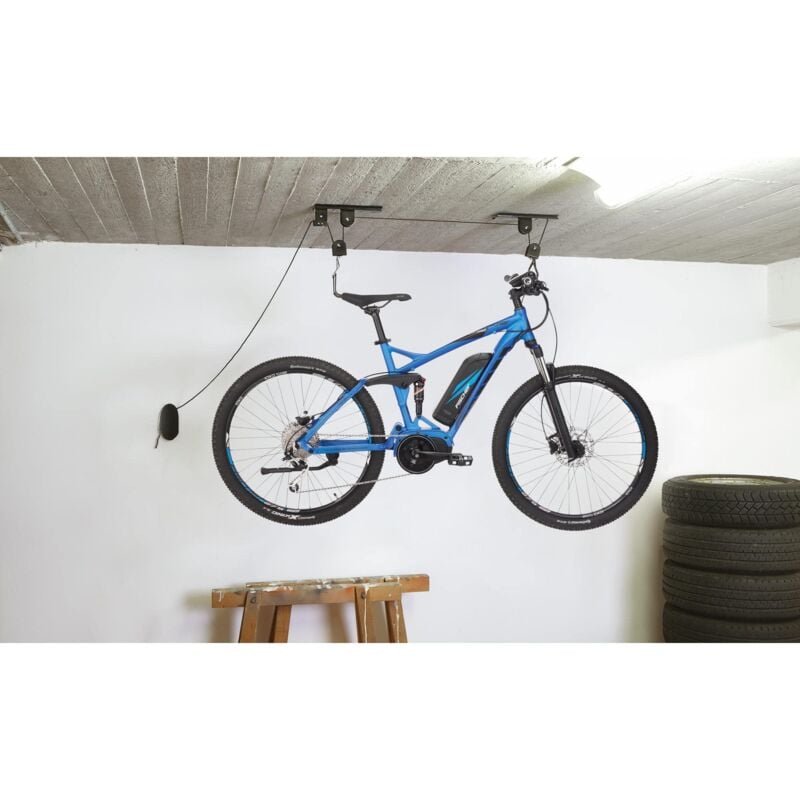 Image of Supporto per biciclette ed e-bike, portata fino a 30 kg, sollevatore a soffitto con altezza fino a 4 m, meccanico - Fischer