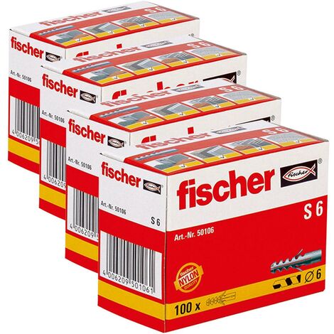 4 x 100 Stück Fischer Spreizdübel Nylondübel Allzweckdübel Dübel S8