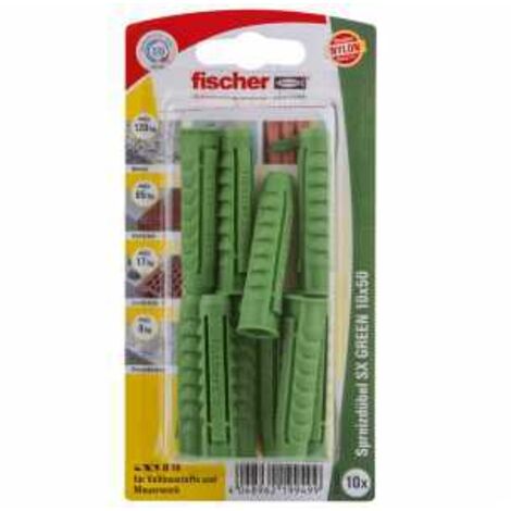 Fischer Spreizdübel SX green 10.0 x 50 mm - 10 Stück Dübel