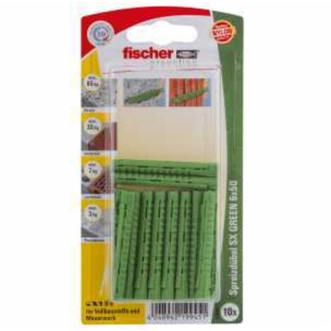 Fischer Spreizdübel SX green 6.0 x 50 mm - 10 Stück Dübel