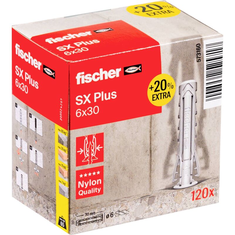 573160 sx Plus Cheville 30 mm 6 mm 120 pc(s) Y817303 - Fischer