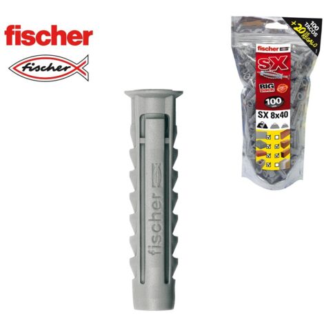 FISCHER SX Plus Tacos – Big Pack Ø8x40mm 100 Einheiten + 20 gratis 568726