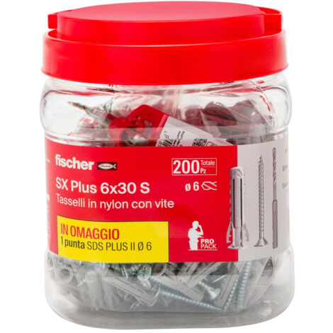 FISCHER Sx Plus Tassello in nylon 6x30 S ProPack (200 Pz.) codice prod: 570206