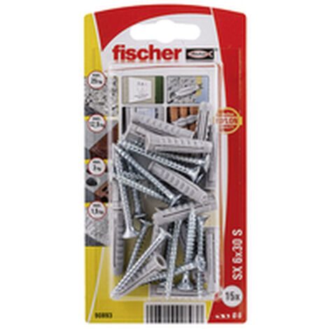 FISCHER SX Tappi a vite Ø6x30mm - Blister 15 unità 567827