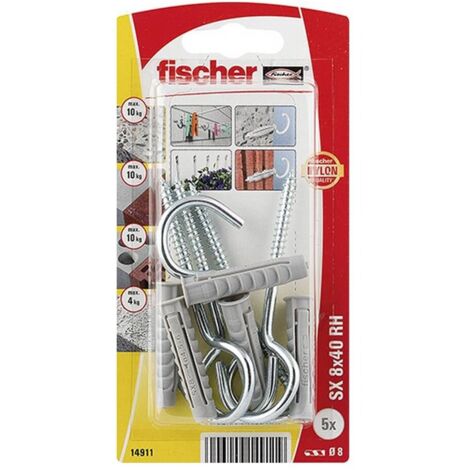 Fischer Taco+Ganchos SX 8X40 RH 5 Unidades