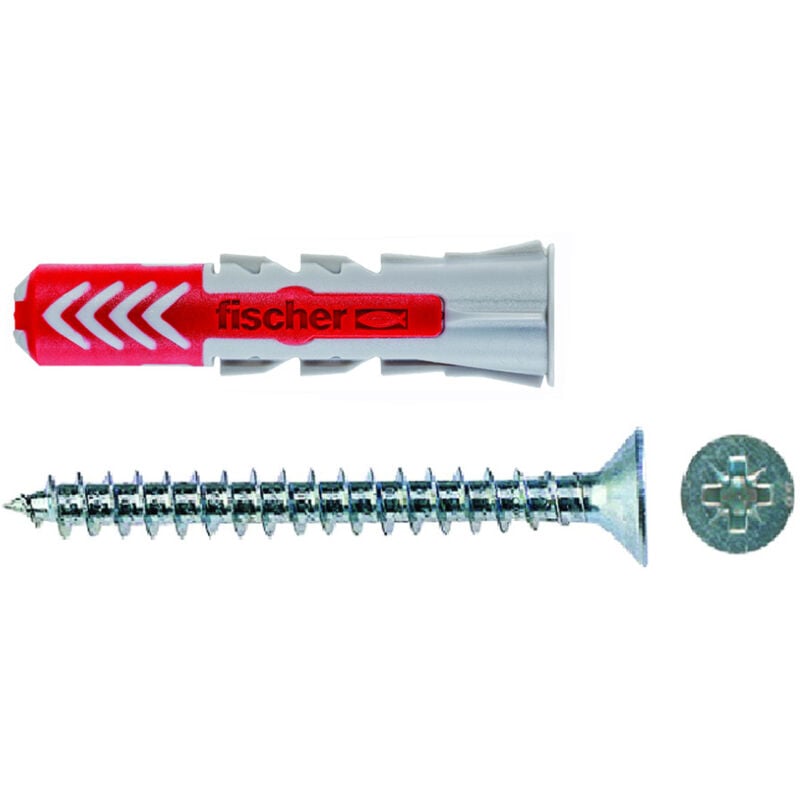 Tassello in nylon con vite testa svasata piana universale modello duopower ø8x40 FISCHER