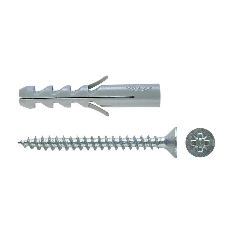 Tassello in nylon con vite s-v - ø mm.6x30 vite