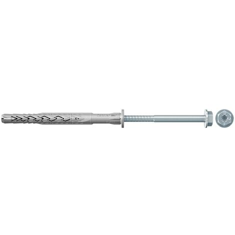 Fischer Tasselli Prolungati SXRL 14x120FUS, con Vite Testa Esagonale Acciaio Zincato, Torx, per il Fissaggio di: Facciate, Controsoffitti, Serramenti, Adatto per Calcestruzzo, Mattone Pieno e Forato