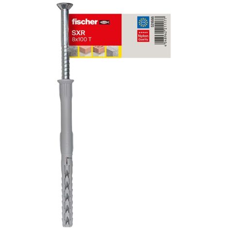 Fischer, Tassello prolungato SXR 10x100 T E per Facciate, Soffitti in Legno e Metallo, Serramenti, Porte e Cancelli