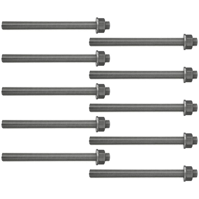 10 tiges filetées + rondelles + écrous Acier Inoxydable A4 Ø8 x 110 mm Fischer