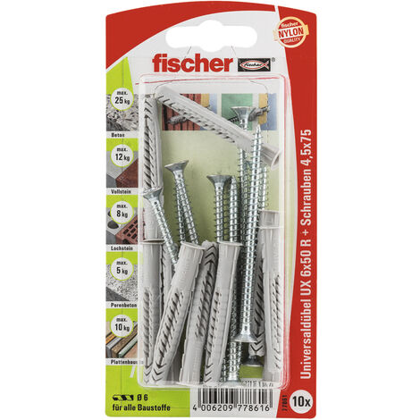 FISCHER Universaldübel UX 6x50 RS K (10 Stk)