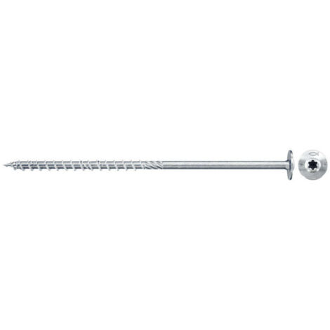 Fischer – Vis à bois 8 x 80 mm tête disque – Acier zingué blanc – Boîte de 50 pièces – Pour structures en bois – 696776