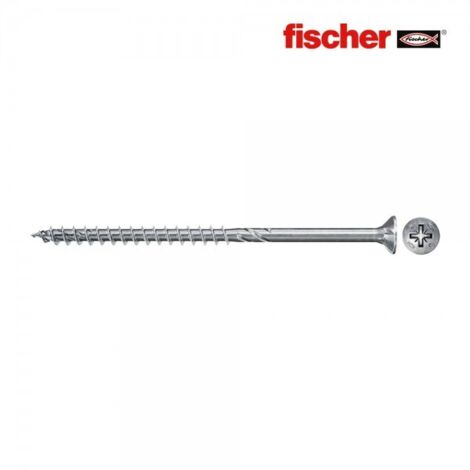 fischer - Vis a bois PowerFast II 3,5x40 a tete fraisee, empreinte Pozidriv PZ, zingue blanc, filetage partiel/Blister de 15