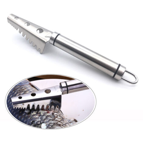 Fischschuppenschaber mit Sägezähnen aus Edelstahl 304 – Silber