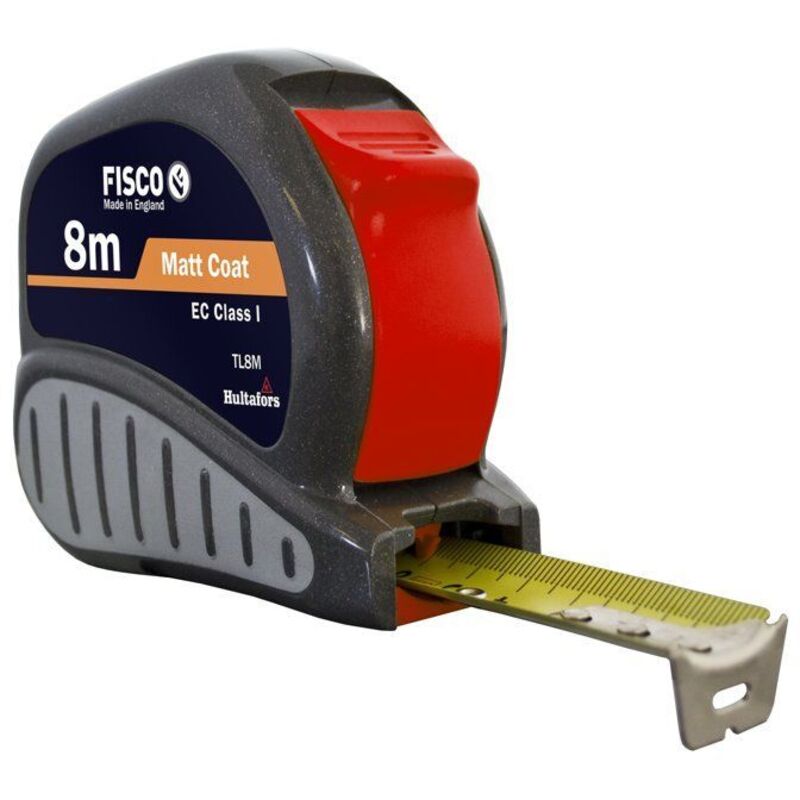 Tape Measure - FISCO - TL8M - Class I - 5m x 25mm - ABS Case - Rubber Handle - Black - Accurate - Compact