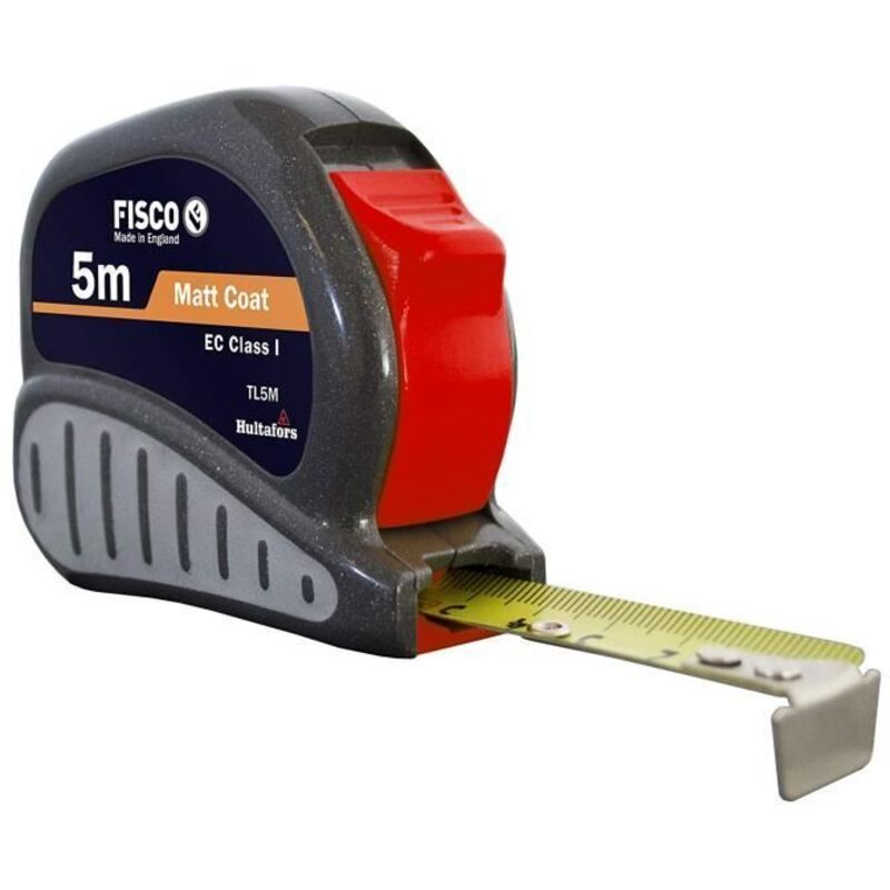 Fisco Tri-Lok Professional Class I Tape Measure with ABS Housing and Rubber Grip 5m x 25mm - TV5M