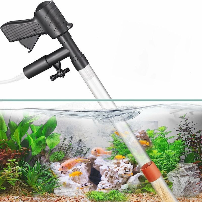 VURAHOME - Fish Tank Cleaner Kit De Nettoyage De Gravier D'aquarium Amélioré Siphon à Vide Changer l'eau Et Laver Le Sable Avec Bouton De pression