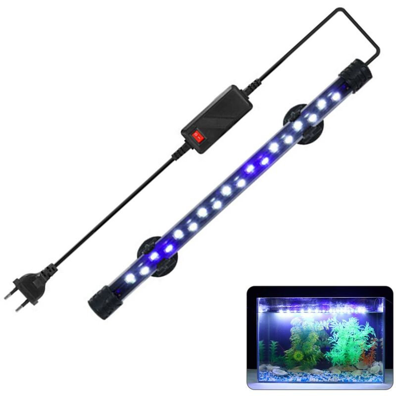 Asupermall - Fish Tank Light Led Aquarium Light Lumieres Submersibles Lumiere Sous-Marine, Bleu Clair Et Blanc Eu