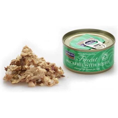 Fish4Cats - Caballa con Calamar - Comida húmeda para gatos 70 g